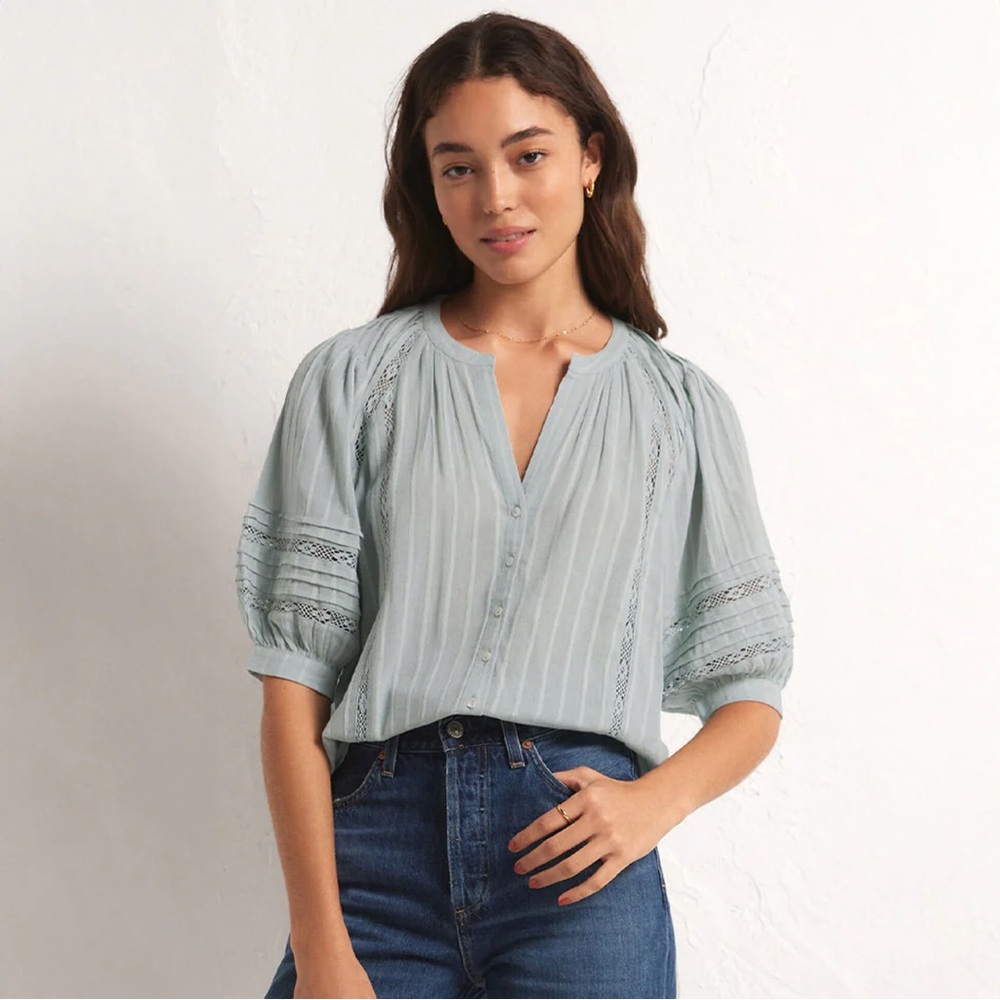 Z Supply Elliot Lace Inset Top size XS
